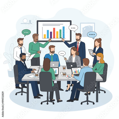 Business Meeting with Data Analysis