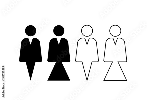 Man and woman icon set. male and female symbol