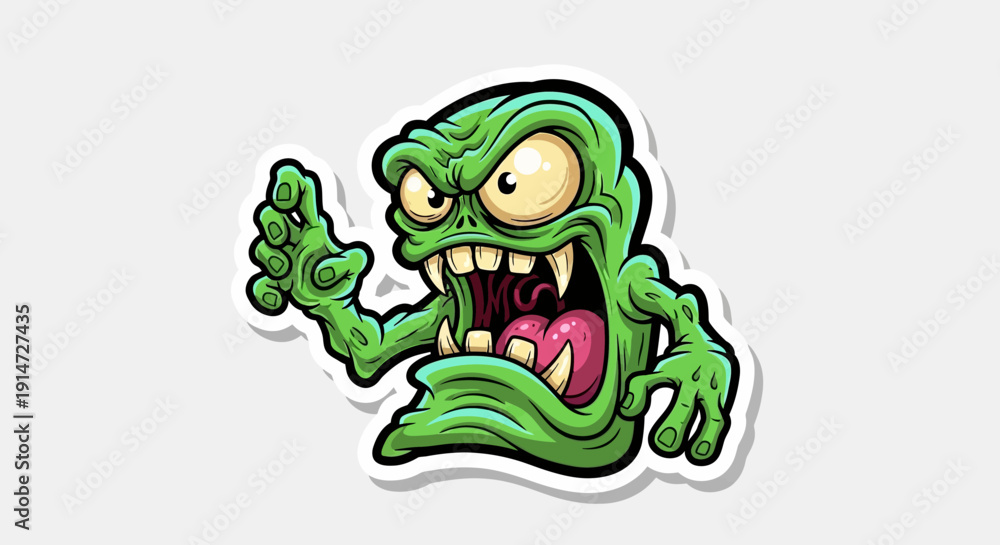 Obraz premium Cartoon Green Monster Character.