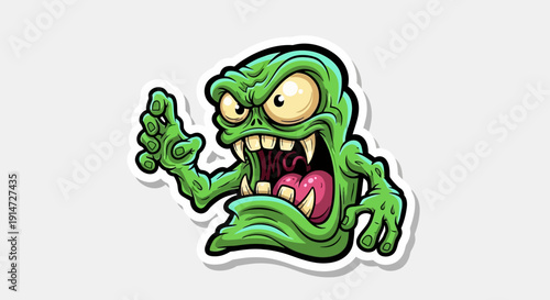 Cartoon Green Monster Character.