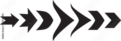 Black Arrows Pointing Right on White Background Illustration