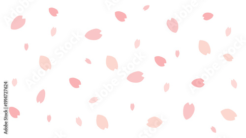 満開の桜の花、散る桜吹雪