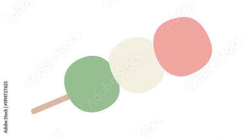 春の三色団子のイラスト素材