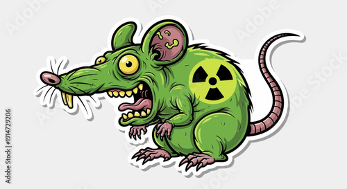 Radioactive Green Cartoon Mouse.