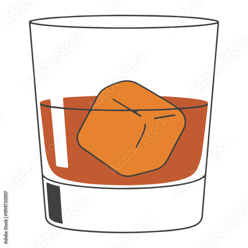 Scotch Drink Icon Simple Shape Vector Illustration Isolated on White Background