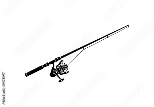 Modern Fishing Rod with Reel Illustration
