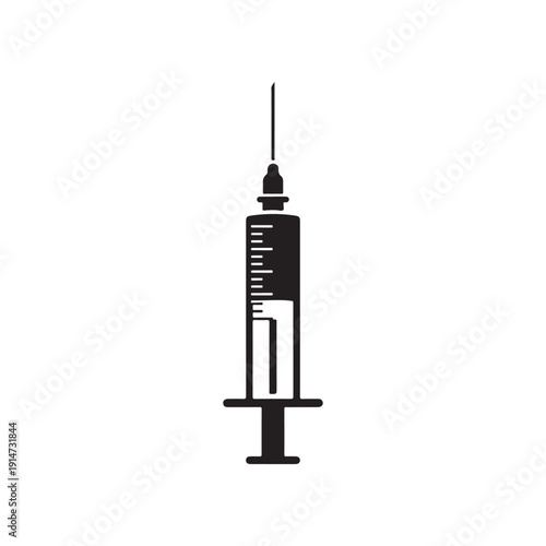 Medical syringe illustration isolated on transparent background