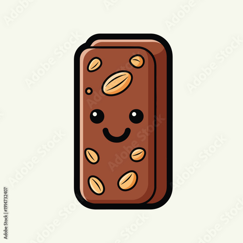 Smiling Chocolate Bar with Nuts