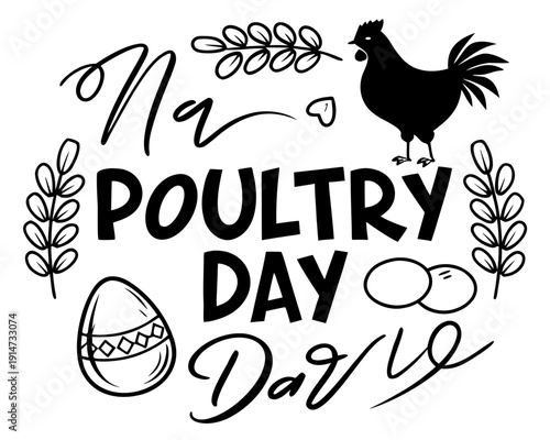 NATIONAL POULTRY DAY vector illustration isolated on white background