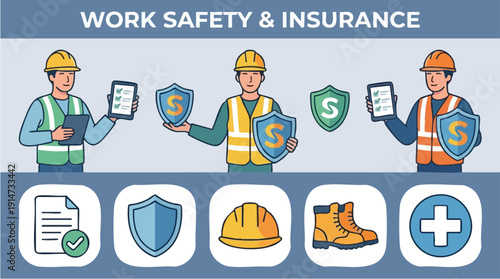 Construction Workers Holding Safety Shields.