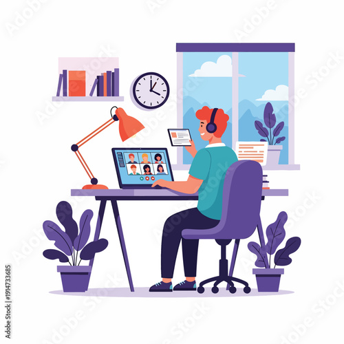 Remote Worker on Video Call