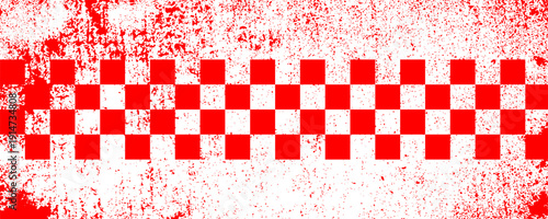 Red and white lattice vector illustration alternating into square shape medium size. simple box