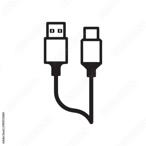 USB Type C and Standard USB Cable Pair Illustration