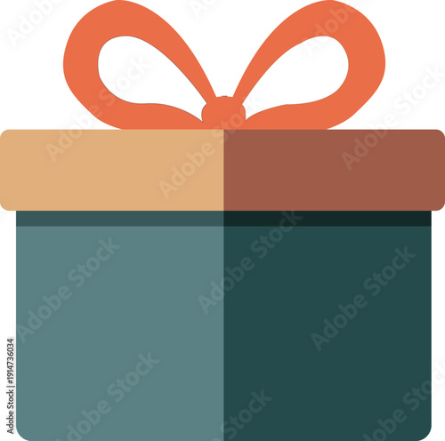 An elegantly designed flat vector illustration showcasing a meticulously wrapped present with a cheerful bow, representing moments of happiness, generosity