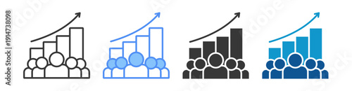Population Icon Set Multiple Style Collection