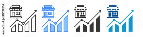Market Growth Icon Set Multiple Style Collection