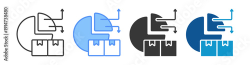 Market Share Icon Set Multiple Style Collection