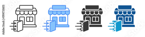 Market Icon Set Multiple Style Collection