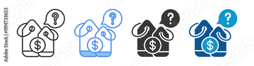 Price Comparison Icon Set Multiple Style Collection