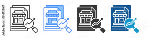 Market Analysis Icon Set Multiple Style Collection