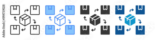 Distribution Icon Set Multiple Style Collection
