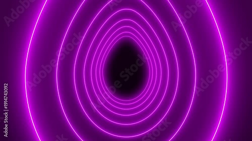 Video animation of many Easter eggs in neon magenta on dark background - abstract background - seamless loop - vacation concept.