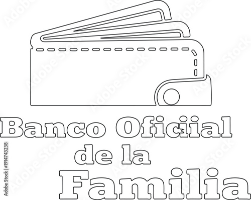 Banco oficial de la familia frase divertida tipografía vectorial