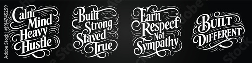 Vintage retro black-and-white typography illustration with elegant script lettering and motivational quote style, perfect for t-shirt prints, posters, badges, and creative graphic design projects.