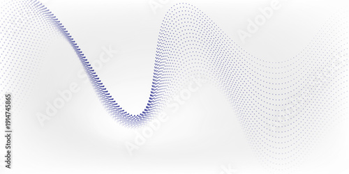 Wave line of flowing particles abstract vector background, smooth curvy shape dots fluid array. illustrations