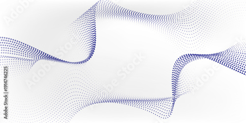 Wave line of flowing particles abstract vector background, smooth curvy shape dots fluid array. illustrations neutral simple good art