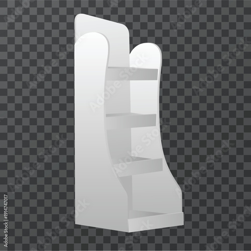 Empty display shelves Retail display shelves of merchandise in supermarkets