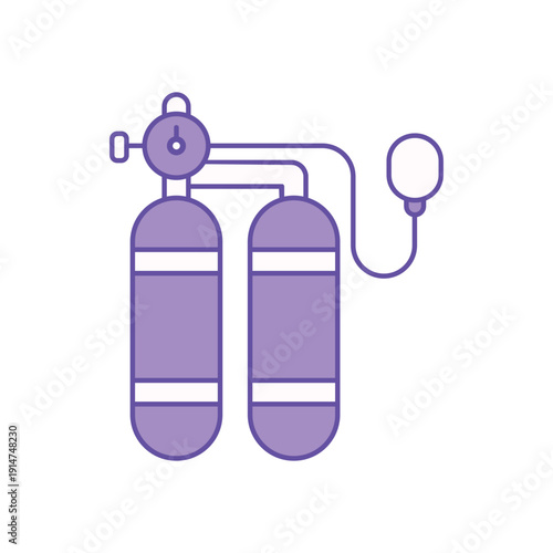 Oxygen Tank icon clean and modern vector illustration