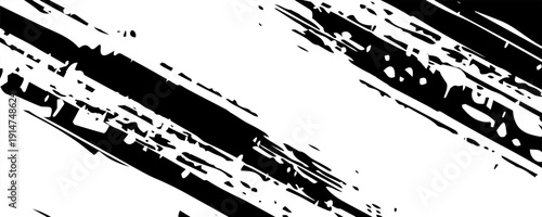 Tire tracks black and white background, vector illustration.