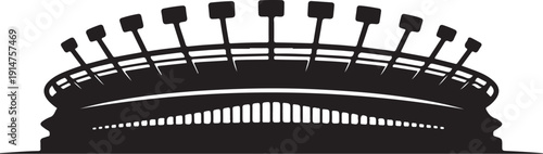 Black and white crown with spikes and detailed base