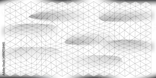 Isometric line seamless vector grid. Triangular geometric repeat background. Tile geometric seamless pattern illustration