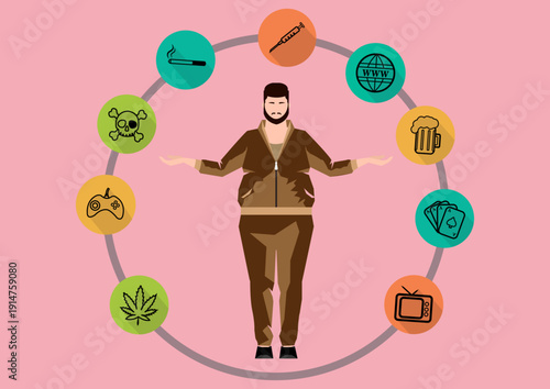 List Of Bad Habits Vector Image  
