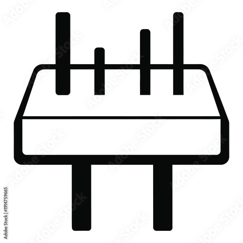 Simple line icon of a wireless router on white background icon
