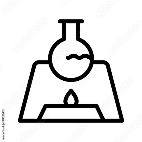 Hazardous Burning Chemical Pot icon set for laboratory safety, chemistry, and scientific warning design