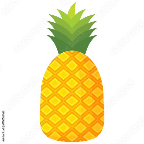 Fresh pineapple fruit illustration, summer pineapple fruit theme. Summer design for holiday promotion and printed on clothing.