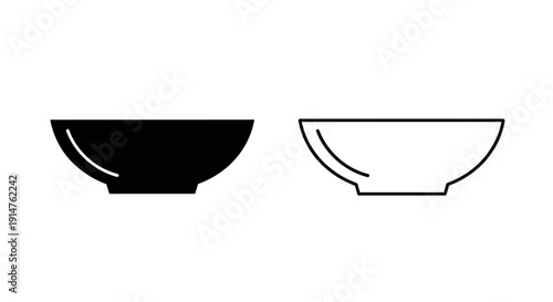Minimalist black and white bowl design concept with high contrast and clean lines Vector