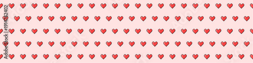 large editable pixel heart love seamless vector for bold romantic graphics. Ideal for striking Valentine banners, big textile prints, and vibrant packaging. Symbolizes huge affection and loud passion.