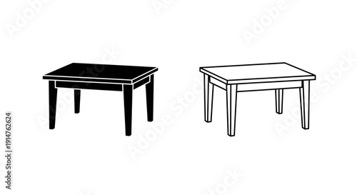 Modern coffee tables with minimalist design and clean lines Vector