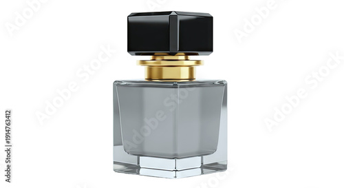 Luxury Perfume Bottle with Black and Gold Accents