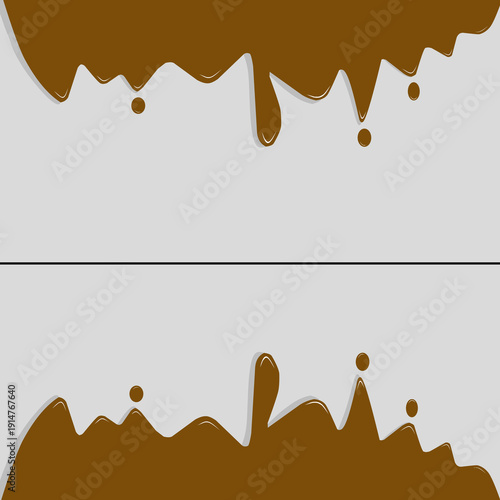 Delicious melted double chocolate dripping isolated on white background