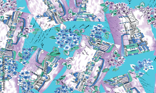 Abstract flower pattern vector seamless pattern suitable for fabric,textile,and home decore
