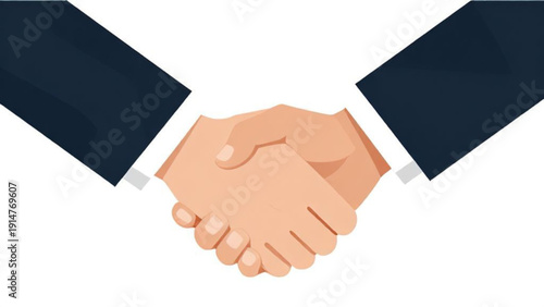 A professional handshake between two businessmen in suits signifies a successful partnership and business agreement over a black background