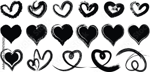 Hand Drawn Heart Shapes Collection
