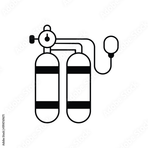 Oxygen Tank icon clean and modern vector illustration