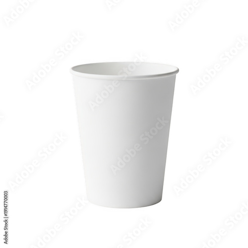 Wallpaper Mural A single, empty, white disposable paper cup against a white background isolated on transparent background Torontodigital.ca
