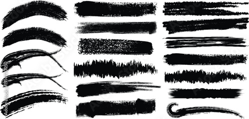 Hand Drawn Black Brush Strokes Collection